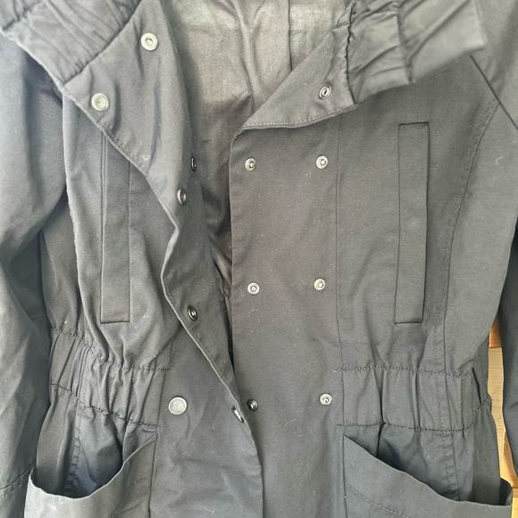 Zara Double-Breasted Black Trench Coat - Picture 4 of 5